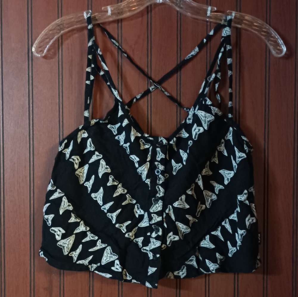 Chic Black and White Butterfly Print Top